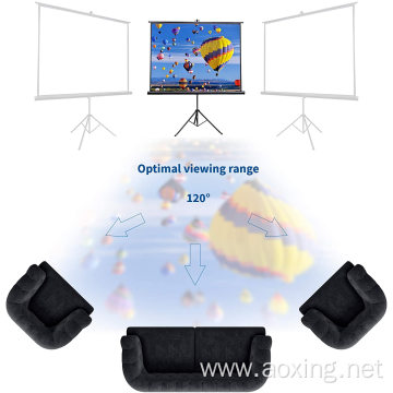 Black canvas stand pull up outdoor projector screen